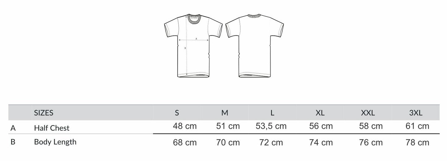 145 Camiseta corte estándar 145gms 100% algodón CMZ